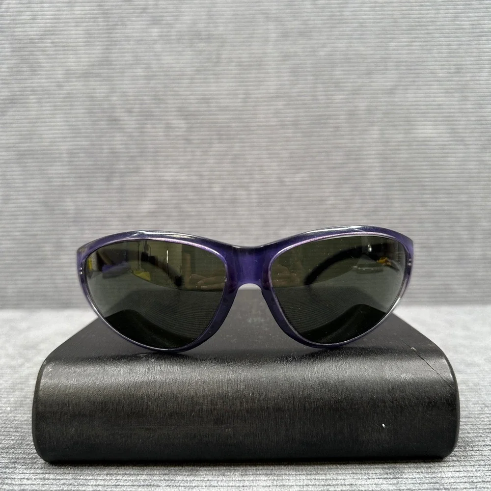 Smith Sliver Y2K Sunglasses Purple Wrap Glass Lens Made in Italy Sporty Eyewear